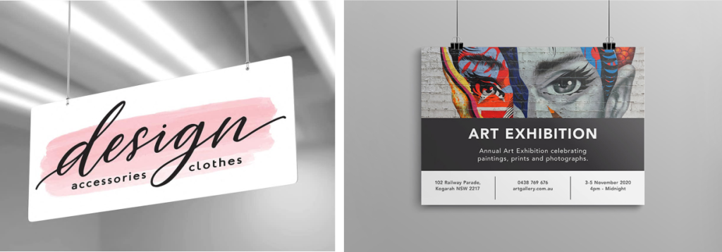 Cégnév és felirat habosított PVC táblán.