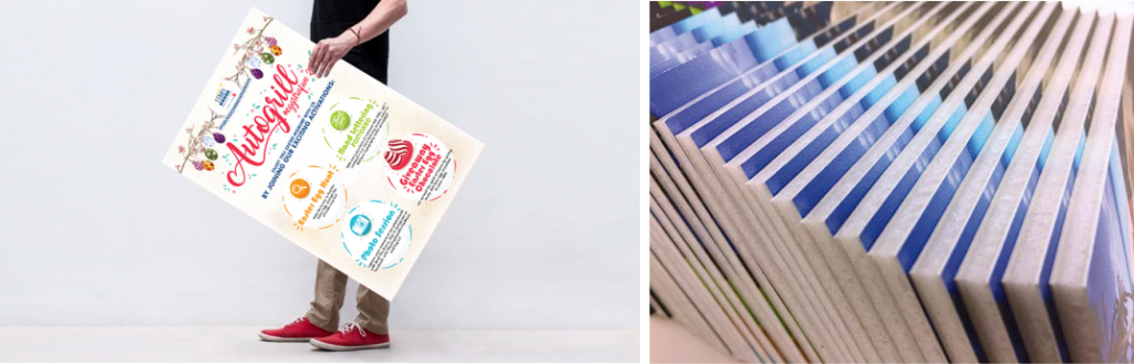 habkarton tábla nyomtatás könnyű szállíthatósággal