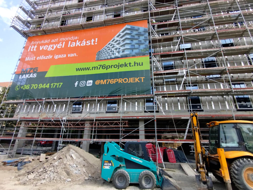 M76 építkezés nagyméretű nyomtatott épülethálóval